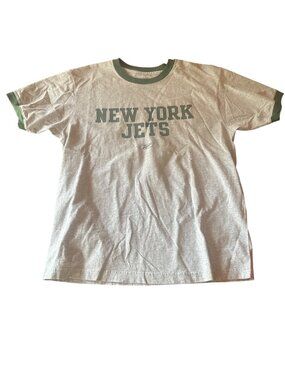 Reebok New York Jets Gray & Green Ringer T-Shirt Mens‎ Medium